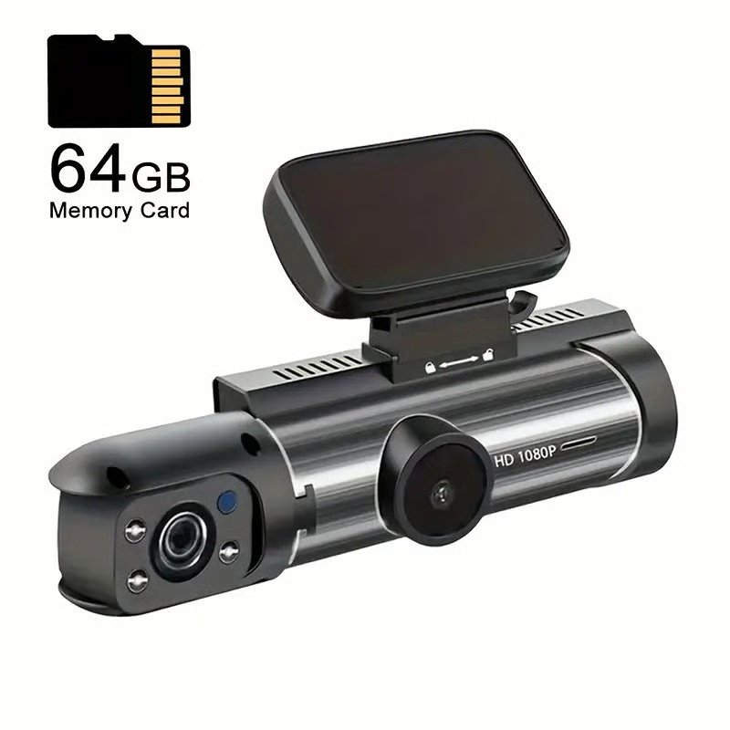 1080P Dual Recording Car DVR Camera, Dash Cam with 64GB Memory Card, Wide Angle Car DVR Camera with 3.16 Inch IPS Screen, Video Surveillance - Image 3