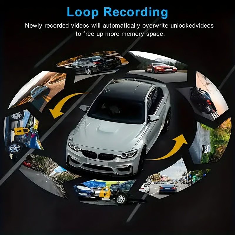 1080P Dual Recording Car DVR Camera, Dash Cam with 64GB Memory Card, Wide Angle Car DVR Camera with 3.16 Inch IPS Screen, Video Surveillance - Image 7